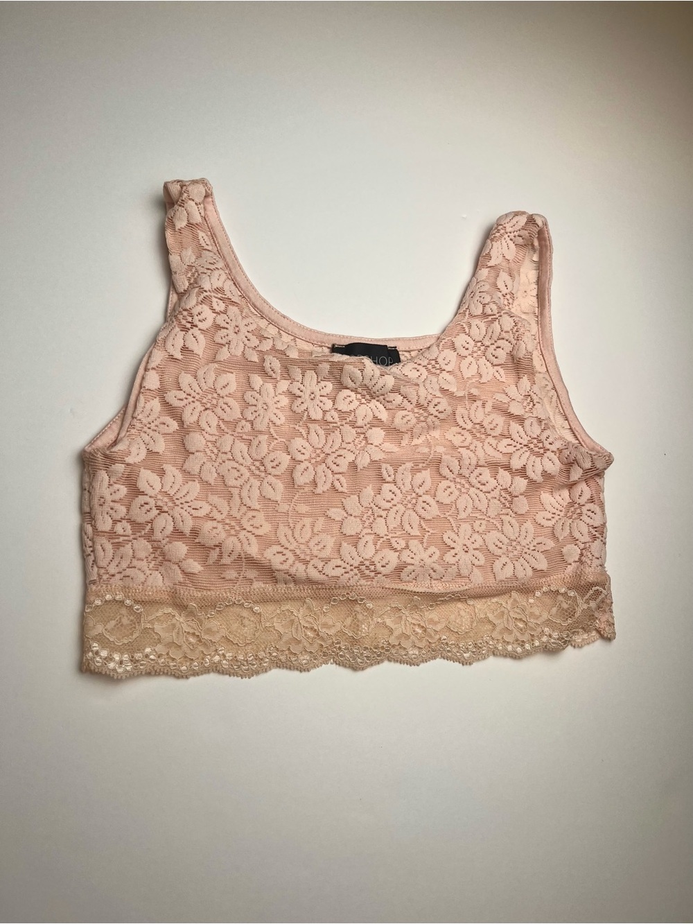 Topshop Pink Lace Bralette Top